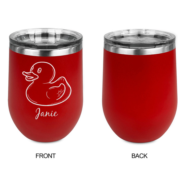 Rubber Duckie Stainless Wine Tumblers - Red - Single Sided - Approval