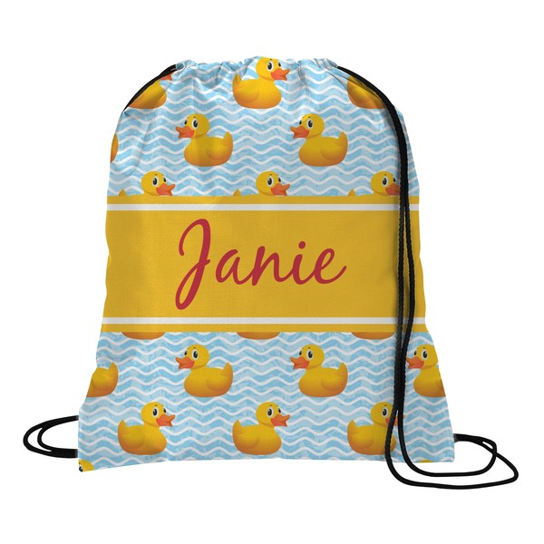 Custom Rubber Duckie Drawstring Backpack - Medium (Personalized)