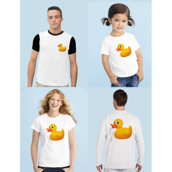 Rubber Duckie Sublimation Sizing on Shirts