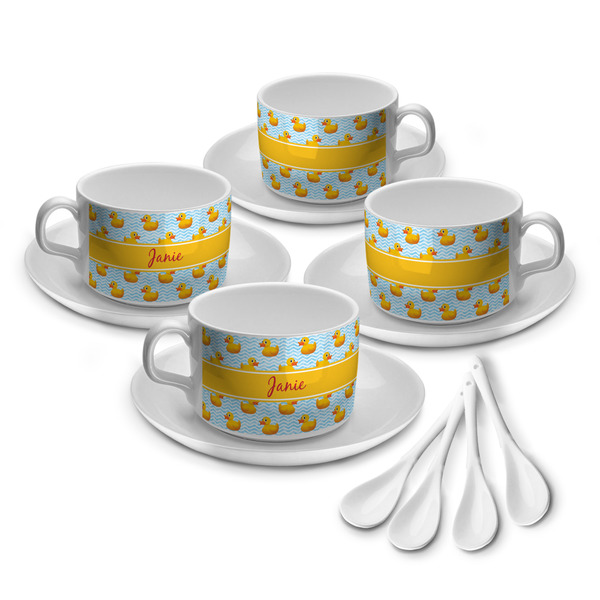 Custom Rubber Duckie Tea Cup - Set of 4 (Personalized)