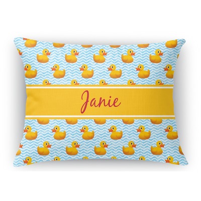 Rubber Duckie Rectangular Throw Pillow Case (Personalized)