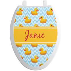Rubber Duckie Toilet Seat Decal - Elongated (Personalized)