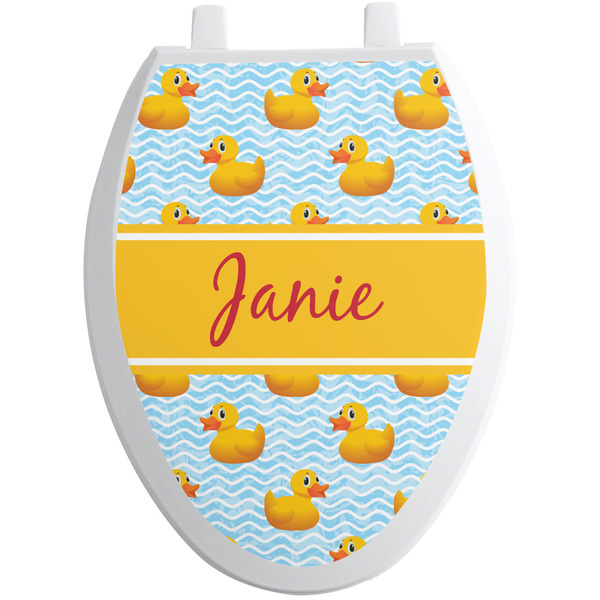 Custom Rubber Duckie Toilet Seat Decal - Elongated (Personalized)