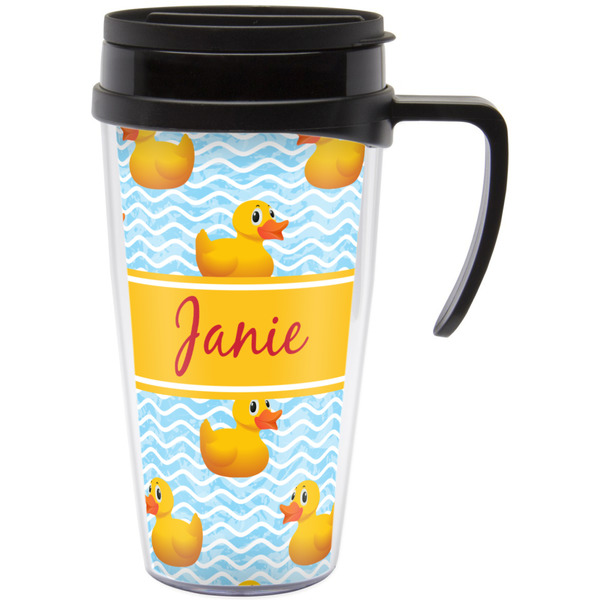 Custom Rubber Duckie Acrylic Travel Mug with Handle (Personalized)