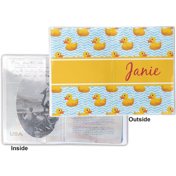 Rubber Duckie Vinyl Passport Holder - Flat Front and Back
