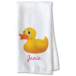 Rubber Duckie Kitchen Towel - Waffle Weave - Partial Print (Personalized)