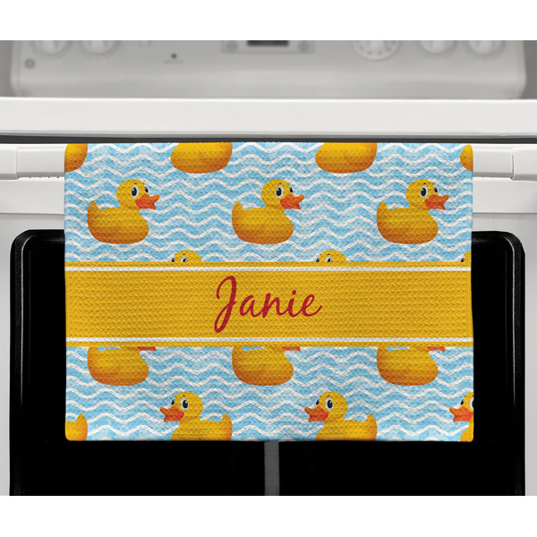 Rubber Duckie Waffle Weave Towel - Full Color Print - Lifestyle2 Image