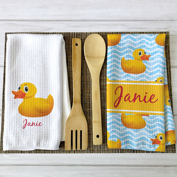 Rubber Duckie Waffle Weave Towels - 2 Print Styles