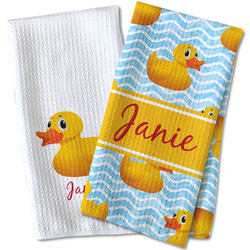 Rubber Duckie Kitchen Towel - Waffle Weave (Personalized)