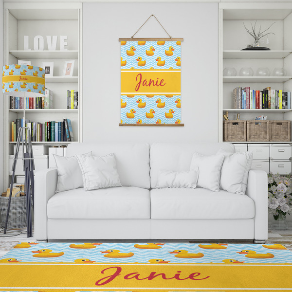 Rubber Duckie Wall Hanging Tapestry - Portrait - IN CONTEXT