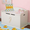 Rubber Duckie Wall Letter Decal Small on Toy Chest