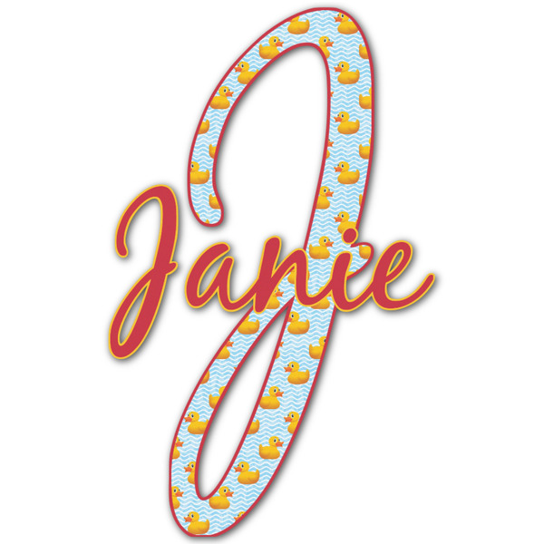 Custom Rubber Duckie Name & Initial Decal - Up to 12"x12" (Personalized)