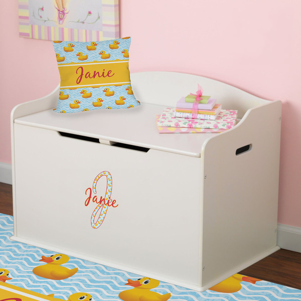 Rubber Duckie Wall Name & Initial Small on Toy Chest