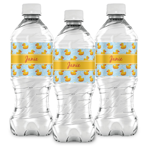 Rubber Duckie Water Bottle Labels - Front View