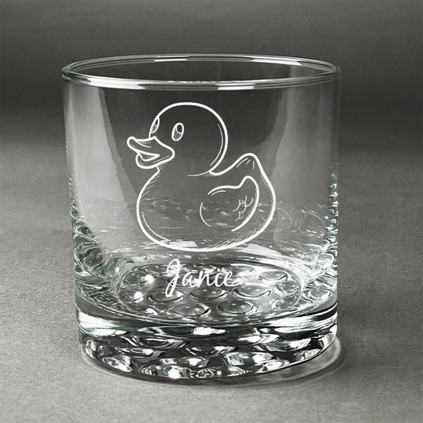 Custom Rubber Duckie Whiskey Glass - Engraved (Personalized)