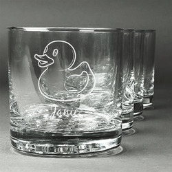 Rubber Duckie Whiskey Glasses (Set of 4) (Personalized)