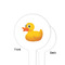 Rubber Duckie White Plastic 4" Food Pick - Round - Single Sided - Front & Back