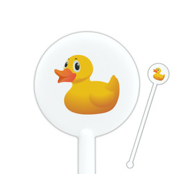 Rubber Duckie 5.5" Round Plastic Stir Sticks - White - Single Sided