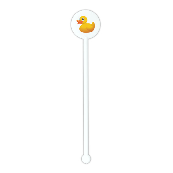 Rubber Duckie White Plastic 5.5" Stir Stick - Round - Single Stick