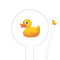 Rubber Duckie White Plastic 6" Food Pick - Round - Closeup