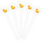 Rubber Duckie White Plastic 6" Food Pick - Round - Fan View