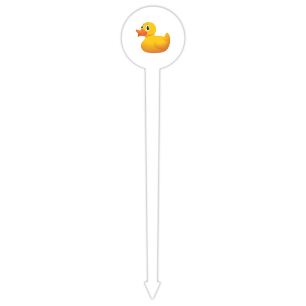 Rubber Duckie White Plastic 6" Food Pick - Round - Single Pick
