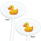 Rubber Duckie White Plastic 7" Stir Stick - Double Sided - Oval - Front & Back