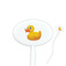 Rubber Duckie White Plastic 7" Stir Stick - Oval - Closeup