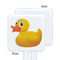 Rubber Duckie White Plastic Stir Stick - Single Sided - Square - Approval