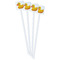 Rubber Duckie White Plastic Stir Stick - Single Sided - Square - Front