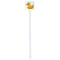 Rubber Duckie White Plastic Stir Stick - Single Sided - Square - Single Stick