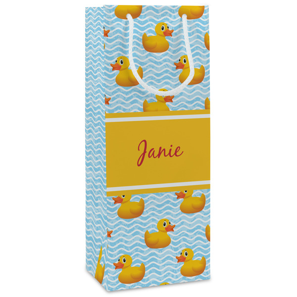 Custom Rubber Duckie Wine Gift Bags - Gloss (Personalized)
