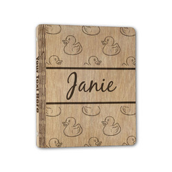 Rubber Duckie Wood 3-Ring Binder - 1" Half-Letter Size (Personalized)