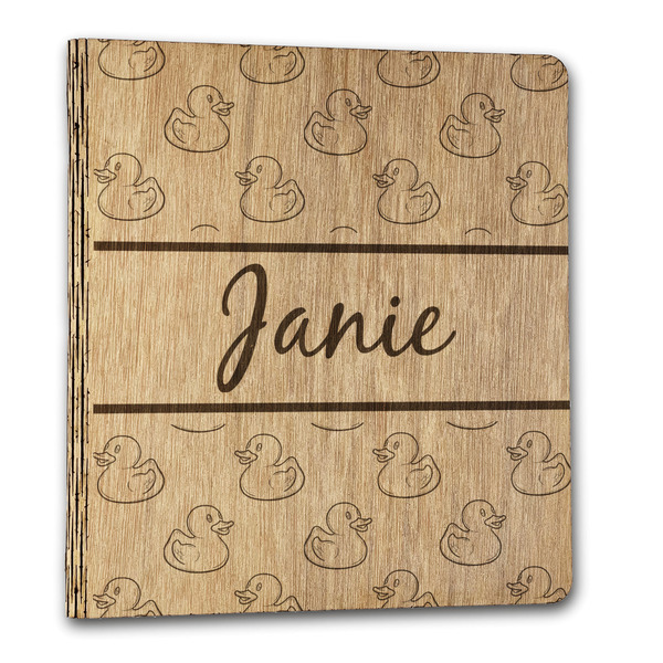 Custom Rubber Duckie Wood 3-Ring Binder - 1" Letter Size (Personalized)