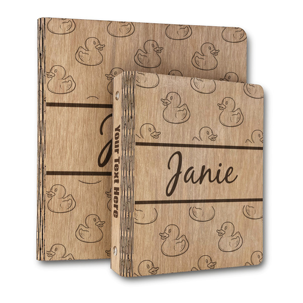 Custom Rubber Duckie Wood 3-Ring Binder (Personalized)