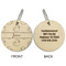 Rubber Duckie Wood Luggage Tags - Round - Approval