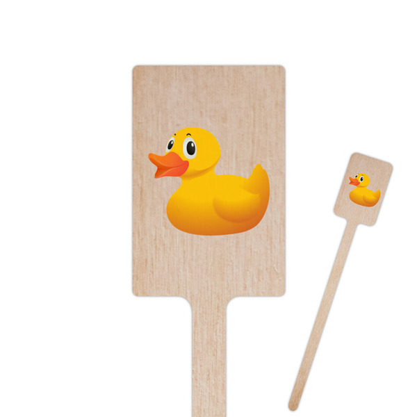 Custom Rubber Duckie 6.25" Rectangle Wooden Stir Sticks - Single Sided