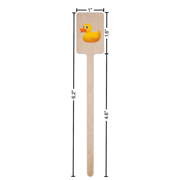 Rubber Duckie Wooden 6.25" Stir Stick - Rectangular - Dimensions