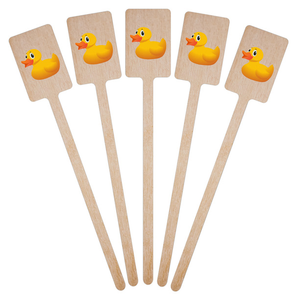 Rubber Duckie Wooden 6.25" Stir Stick - Rectangular - Fan View