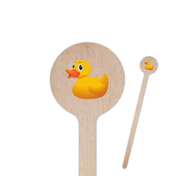 Custom Rubber Duckie 6" Round Wooden Stir Sticks - Double Sided