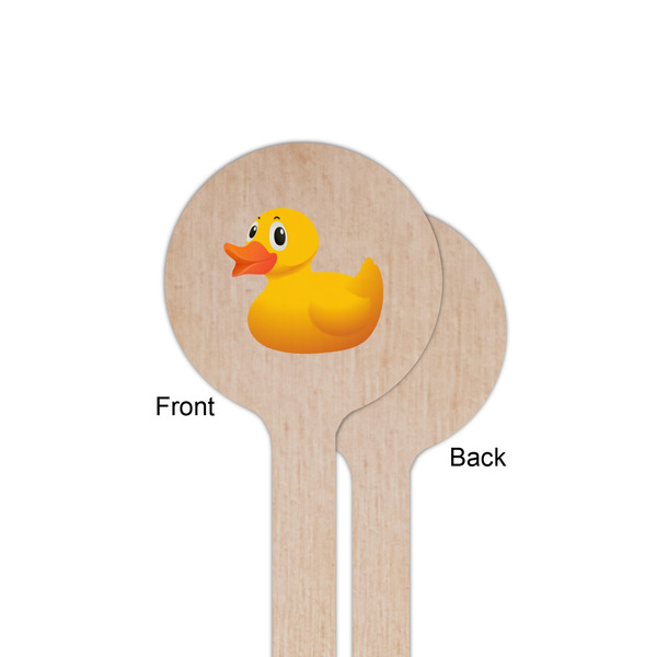 Rubber Duckie Wooden 6" Stir Stick - Round - Single Sided - Front & Back