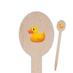 Rubber Duckie Oval Wooden Food Picks - Double Sided