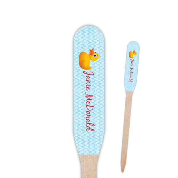 Custom Rubber Duckie Paddle Wooden Food Picks (Personalized)