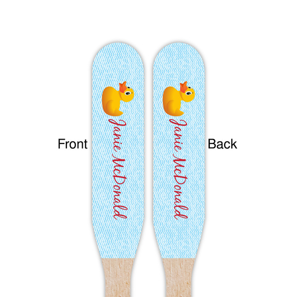 Rubber Duckie Wooden Food Pick - Paddle - Double Sided - Front & Back