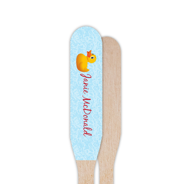 Rubber Duckie Wooden Food Pick - Paddle - Single Sided - Front & Back