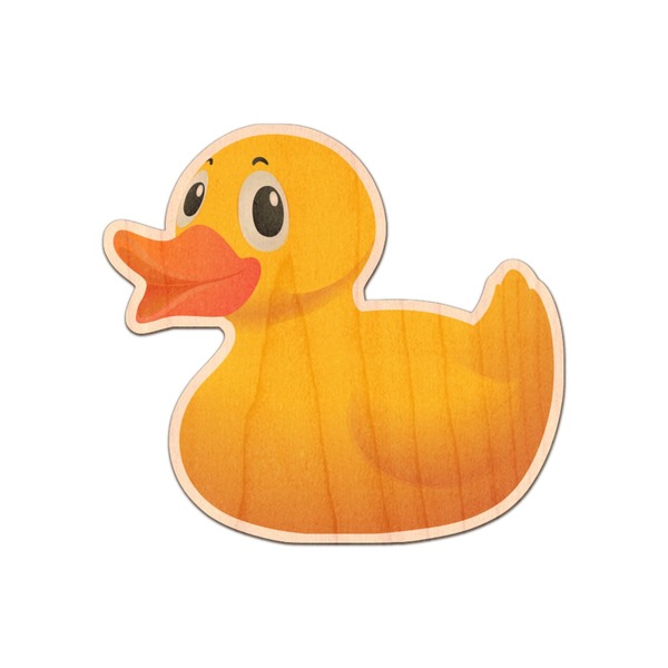 Custom Rubber Duckie Genuine Maple or Cherry Wood Sticker