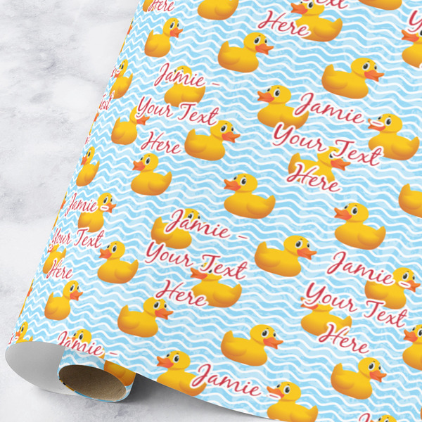 Custom Rubber Duckie Wrapping Paper Roll - Large (Personalized)