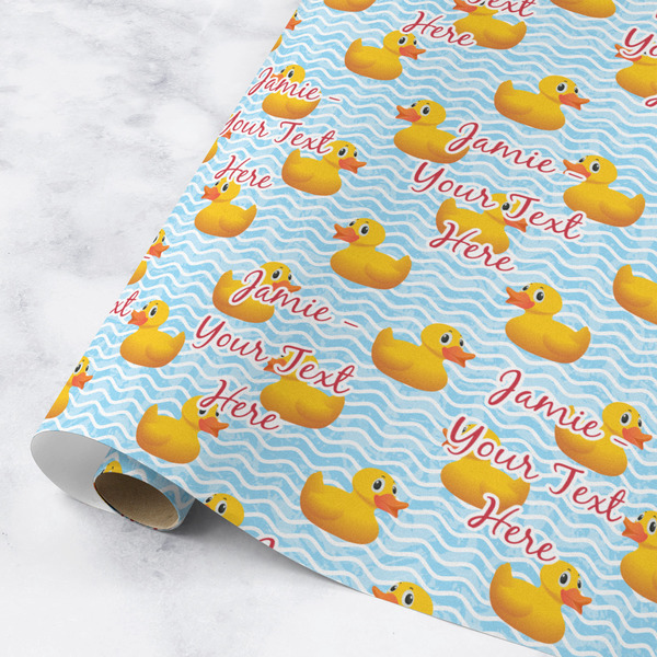 Custom Rubber Duckie Wrapping Paper Roll - Medium - Matte (Personalized)