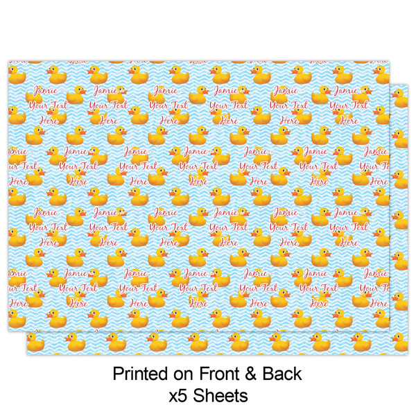 Rubber Duckie Wrapping Paper Sheet - Double Sided - Front