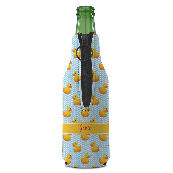 Rubber Duckie Zipper Bottle Cooler - BACK (bottle)